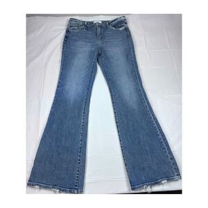 Flying Monkey Mid-Rise Flare Jeans Medium Wash Distressed BY4691X Womens 32